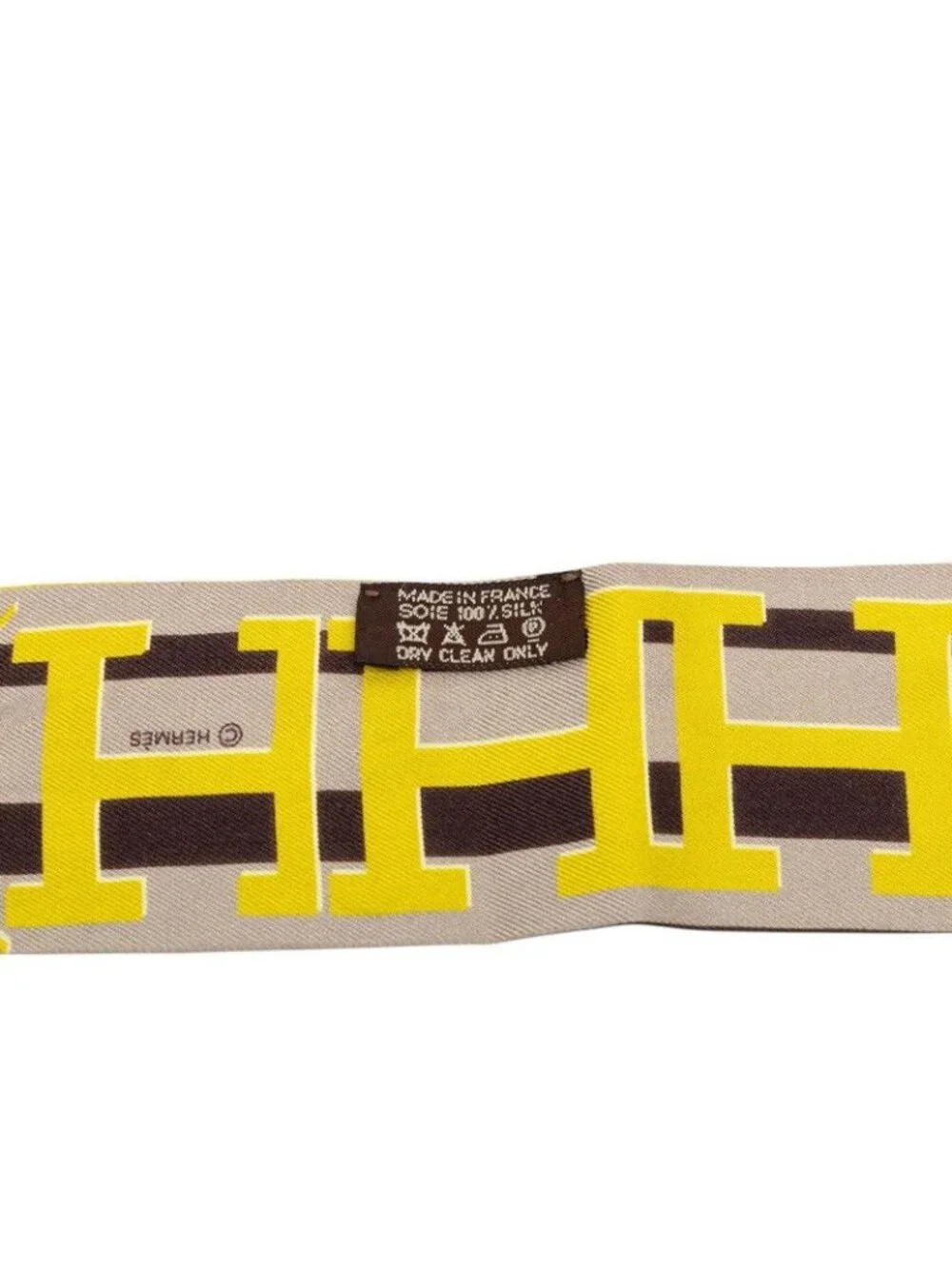★SOLD★ Hermes 24 Faubourg Seconde 10 Scarf Yellow System Silk - Picture 6 of 6